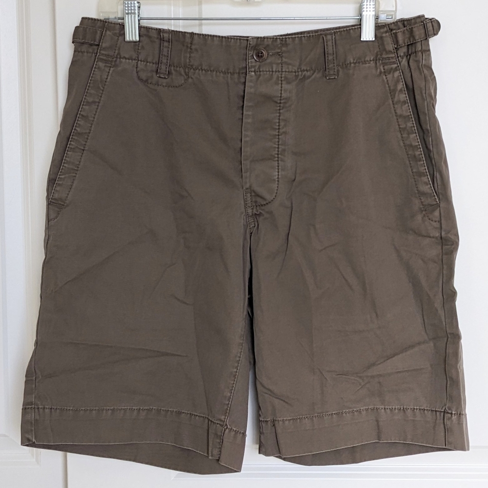 Banana Republic Khaki Chino Shorts Men 32 Utility Adjustable Cotton Office Work